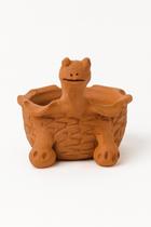 Vaso plantas flores formato Tartaruga artesanal cerâmica A20cmXD25cm