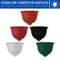 Vaso Plástico de Parede Canto Meia Lua Decoração Plantas 2L