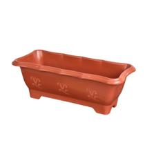 Vaso Plástico Flores Hortaliças Pimenta Retangular Terracota