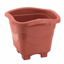Vaso Plástico Quadrado Grande (10L) Cor Telha INJEPLASTEC