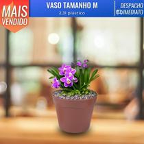 Vaso Plástico Tam M 2,3L Decoração Plantas Jardim Flores Terracota