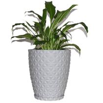 Vaso Polietileno para Plantas Jardim Sala Luxo Coluna Bojo Cinza