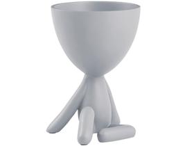 Vaso Poliresina Cinza Mart Bob Plant 14,5x10cm