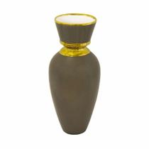 Vaso Porcelana Marrom Tradicional Detalhe Dourado Luxo Vaso Porcelana Marrom Tradicional Detalhe Dourado Luxo