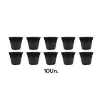 Vaso Pote Preto N20 19,7cm L X 15,6cm A 10Unidades - Vaso Forte