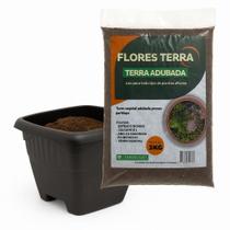 Vaso Preto 5,5L + Terra Adubada 3kg Kit Plantio