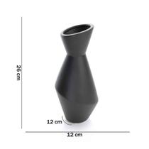 Vaso Preto Em Cerâmica 26x12cm Vaso Preto Em Cerâmica 26x12cm