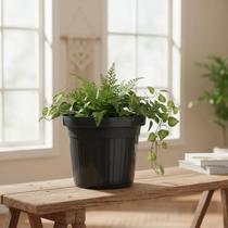 Vaso Preto Redondo Pote 25 cm - Ideal para Plantas de Médio a Grande Porte