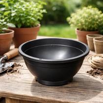 Vaso Preto Tipo Cuia Pote 17 cm para Plantas