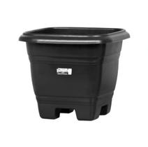 Vaso Quadrado Bella Fiore em Plástico Preto Nº35- Rischioto