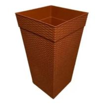 Vaso Quadrado Coluna Rattan Grande - 28 L