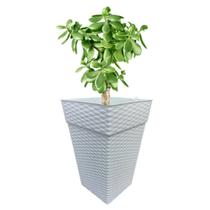 Vaso Quadrado Coluna Rattan Grande - 28 L Vaso Quadrado Coluna Rattan Grande - 28 L
