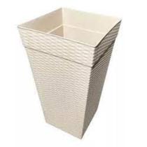 Vaso quadrado coluna rattan médio - 17,5 l