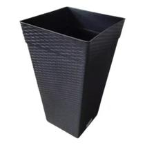 Vaso Quadrado Coluna Rattan Pequeno - 10 L