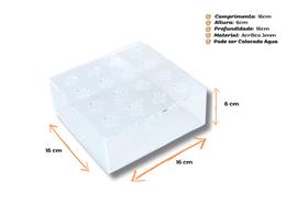 Vaso QUADRADO De Flores Em Acrílico 3mm Elegância Moderna Centro Mesa 16 x 16 x 6