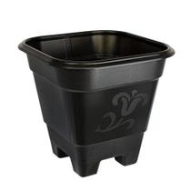 Vaso Quadrado Médio Preto de Plástico 25293 Arqplast