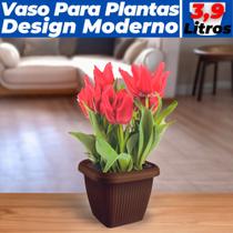 Vaso Quadrado Para Plantas Decoração Casa Sala Jardim 3,9L - Usual Utilidades
