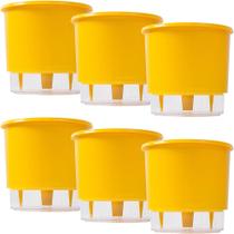 Vaso Raiz Autoirrigavel Médio N3 Amarelo Flores Kit 6 Peças