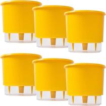 Vaso Raiz Autoirrigavel Médio N3 Amarelo Flores Kit 6 Peças