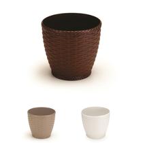Vaso Rattan Cachepo M3 - Mini Suculenta Violeta Vaso Rattan Cachepo M3 - Mini Suculenta Violeta