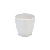 Vaso Rattan M2 Redondo Cinza