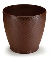 Vaso Rattan Mini Vaso Para Plantas Orquideas Cachepot 750ml Coffe - Injeplastec