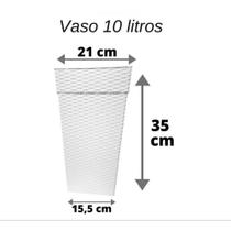 Vaso Rattan quadrado de plástico 10 litros.