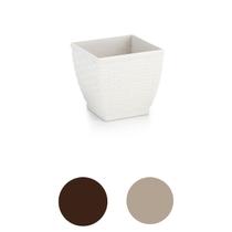 Vaso Rattan Quadrado M3 Cachepos Mini Suculenta Violeta