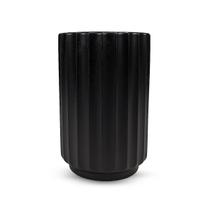 Vaso Redondo Alto de Chão Para Flores e Decoração Casa Preto Castela