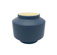 Vaso Redondo Azul Escuro Ceramica Alta Decoração Luxo