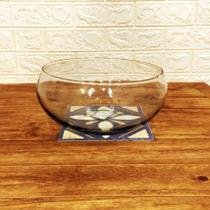 Vaso Redondo Baixo de Vidro Transparente