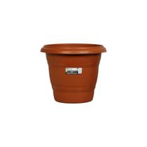 Vaso Redondo Bella Fiore em Plástico Marrom Nº22 - Rischioto