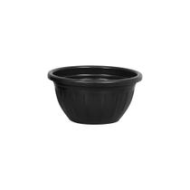 Vaso Redondo Bella Fiore em Plástico Preto 4L 26x13cm - Rischioto