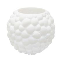 Vaso Redondo Cristal Branco Relevos Bolhado Menor Vaso Redondo Cristal Branco Relevos Bolhado Menor