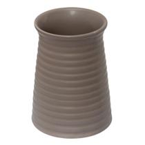 Vaso Redondo De Cerâmica Pequeno Cachepot 14,5x11 cm Cinza