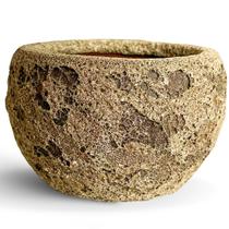 Vaso Redondo de Cerâmica Rústica Para Decoração e Suculenta