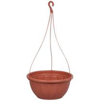 Vaso Redondo Florença Bella Fiore em Plástico Marrom com Alça de 50cm 7,5L - Rischioto