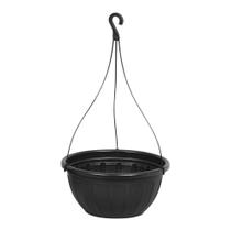 Vaso Redondo Florença Bella Fiore em Plástico Preto com Alça de 50cm 7,5L - Rischioto