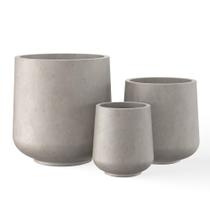 Vaso Redondo Grande de Concreto Kante com Furos de Drenagem Vaso Redondo Grande de Concreto Kante com Furos de Drenagem