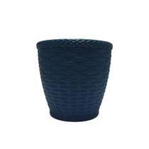 Vaso Redondo Rattan Colorido de Plástico 14x15cm - INJEPLASTEC