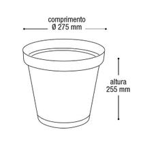 Vaso Redondo Rattan Terracota 27,5 Cm 10 Litros Preto - Arqplast