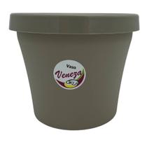 Vaso Redondo Veneza ECO (16X13) Cinza Taupe OKLA
