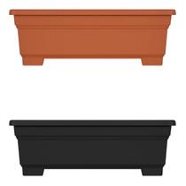 Vaso Retangular 3un 8l Jardineira Laranja Preto Floricultura