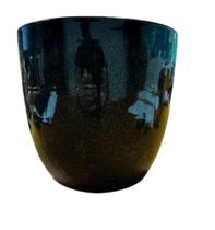 Vaso rico preto marmore vietnamita decorativo 20x22cm