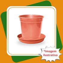 Vaso Rígido Comum Redondo Cor Cerâmica Acompanha Prato T:7