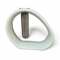 Vaso romântico com tubo Off White Texturizado - 16 cm