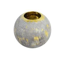 Vaso Rústico 10x09cm Cerâmica Cinza Desgaste Dourado Luxo Vaso Rústico 10x09cm Cerâmica Cinza Desgaste Dourado Luxo