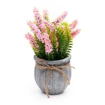 Vaso Rústico Com Flor De Lavanda Artificial Decoração - BarrettoMegaStore
