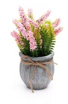 Vaso Rústico Com Flor De Lavanda Artificial Decoração Cor:Rosa