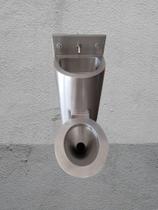 Vaso sanitário com lavatório integrado inox antivandalismo 304 1,5mm completo com torneira 2 pulsadores inoxy